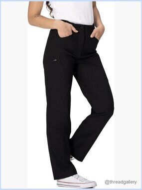 Cargo Pants - Mid Rise Straight Leg Stretch Lightweight